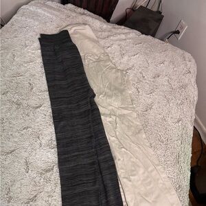 Motherhood Gray and Black Maternity Pants and cream colored pants.  Both size sm